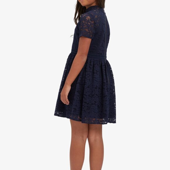 BARDOT JUNIOR ! Girls Mila Mini Lace Dress In Navy (8) - Picture 3 of 10